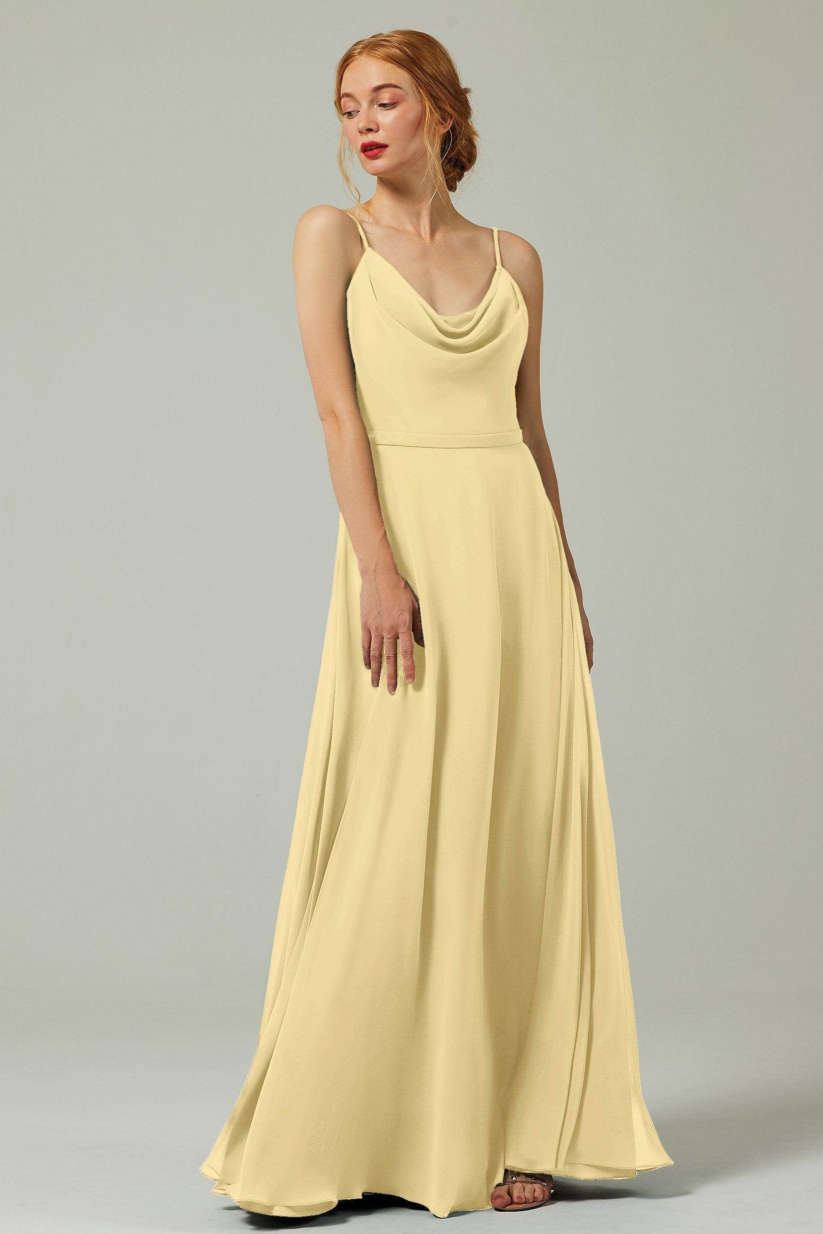 A-Line Floor Length Chiffon Bridesmaid Dress CB0322 - COCOMELODY